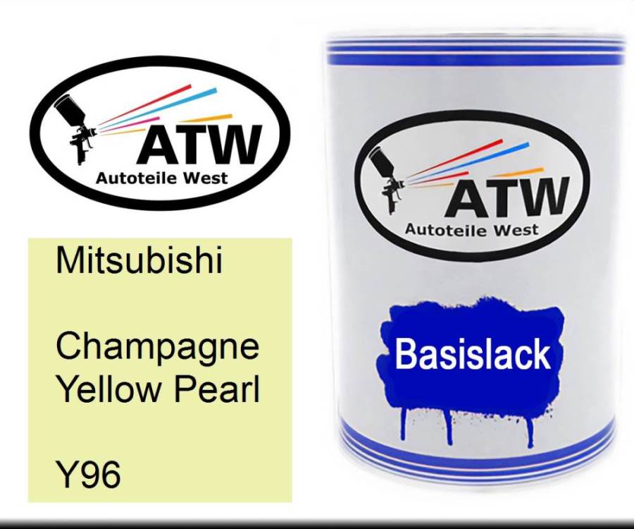 Mitsubishi, Champagne Yellow Pearl, Y96: 500ml Lackdose, von ATW Autoteile West.